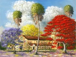 St Helen 18x24 The Original Florida Highwaymen St Helen painting